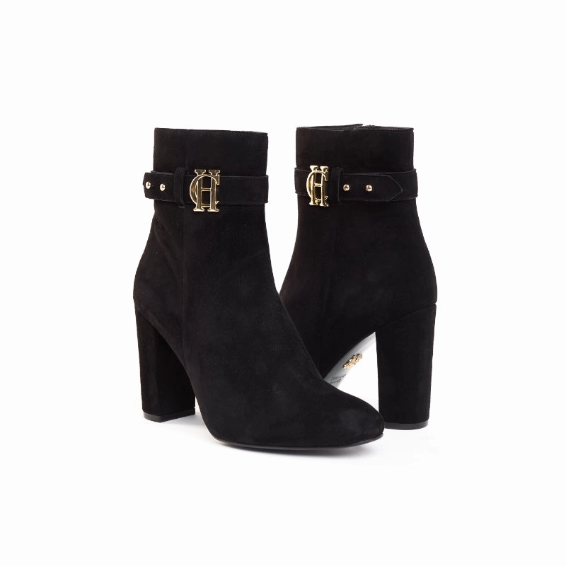 Sweet Deal Today Holland Cooper Mayfair Suede Ladies Ankle Boots - Black