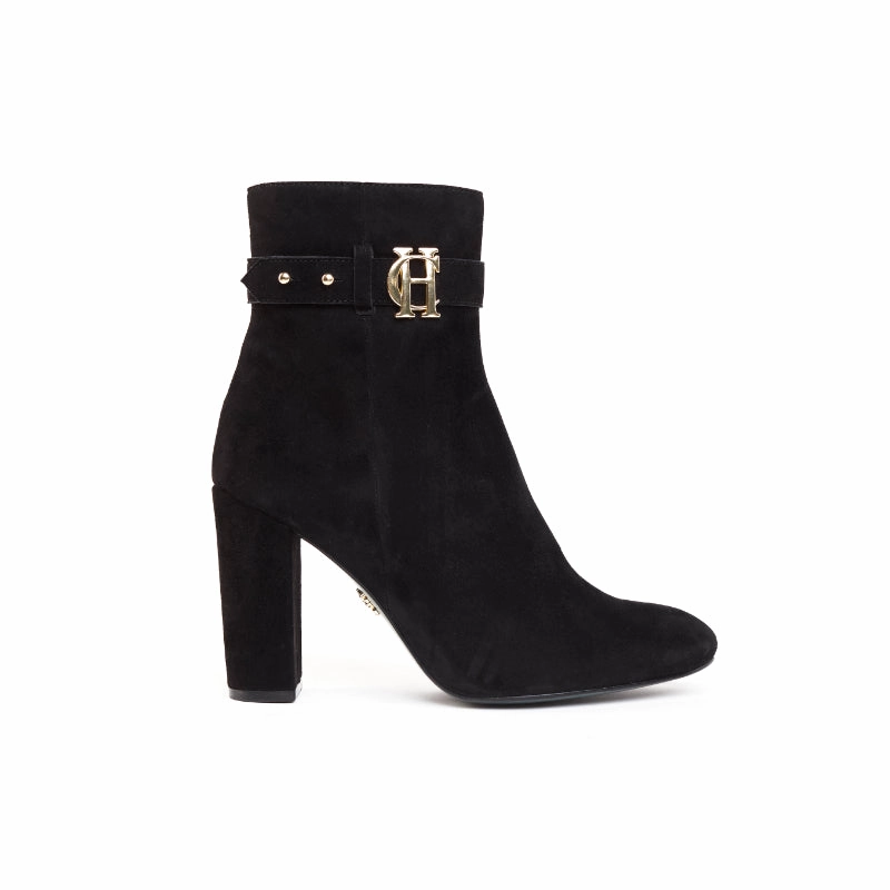 Holland Cooper Mayfair Suede Ladies Ankle Boots - Black Hot Offer Inside