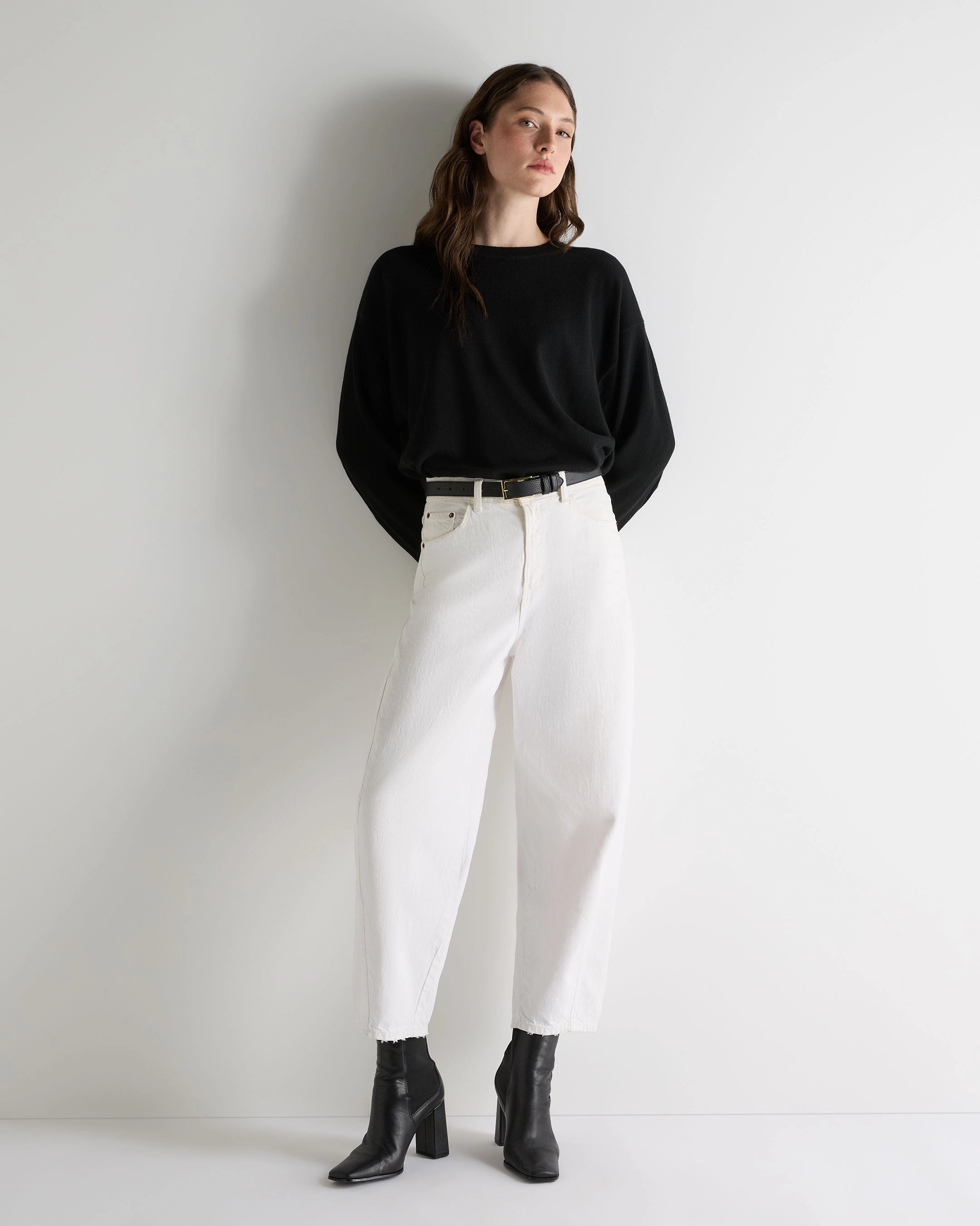 Biggest Savings Now Women'S Oversized Round Neck Cashmere Jumper Black