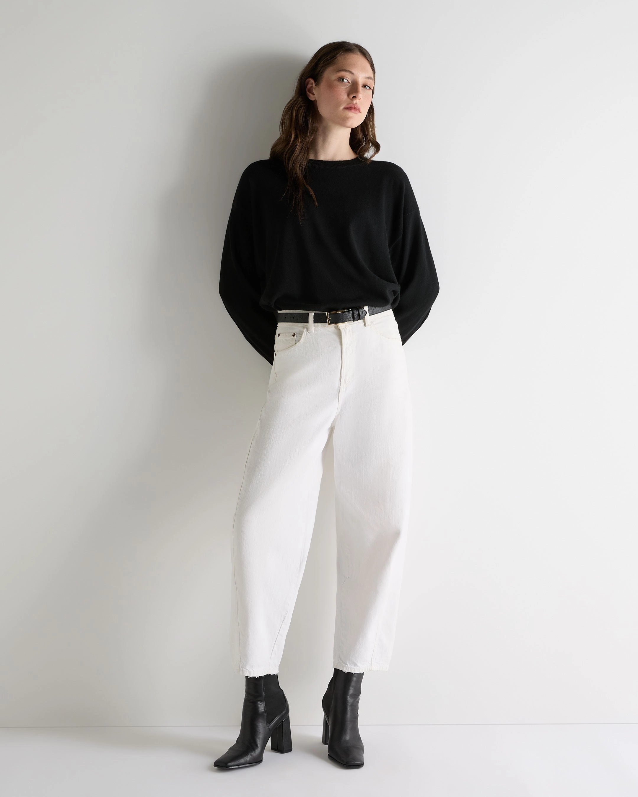 Women'S Oversized Round Neck Cashmere Jumper Black Flash Offer Today Save Big Online