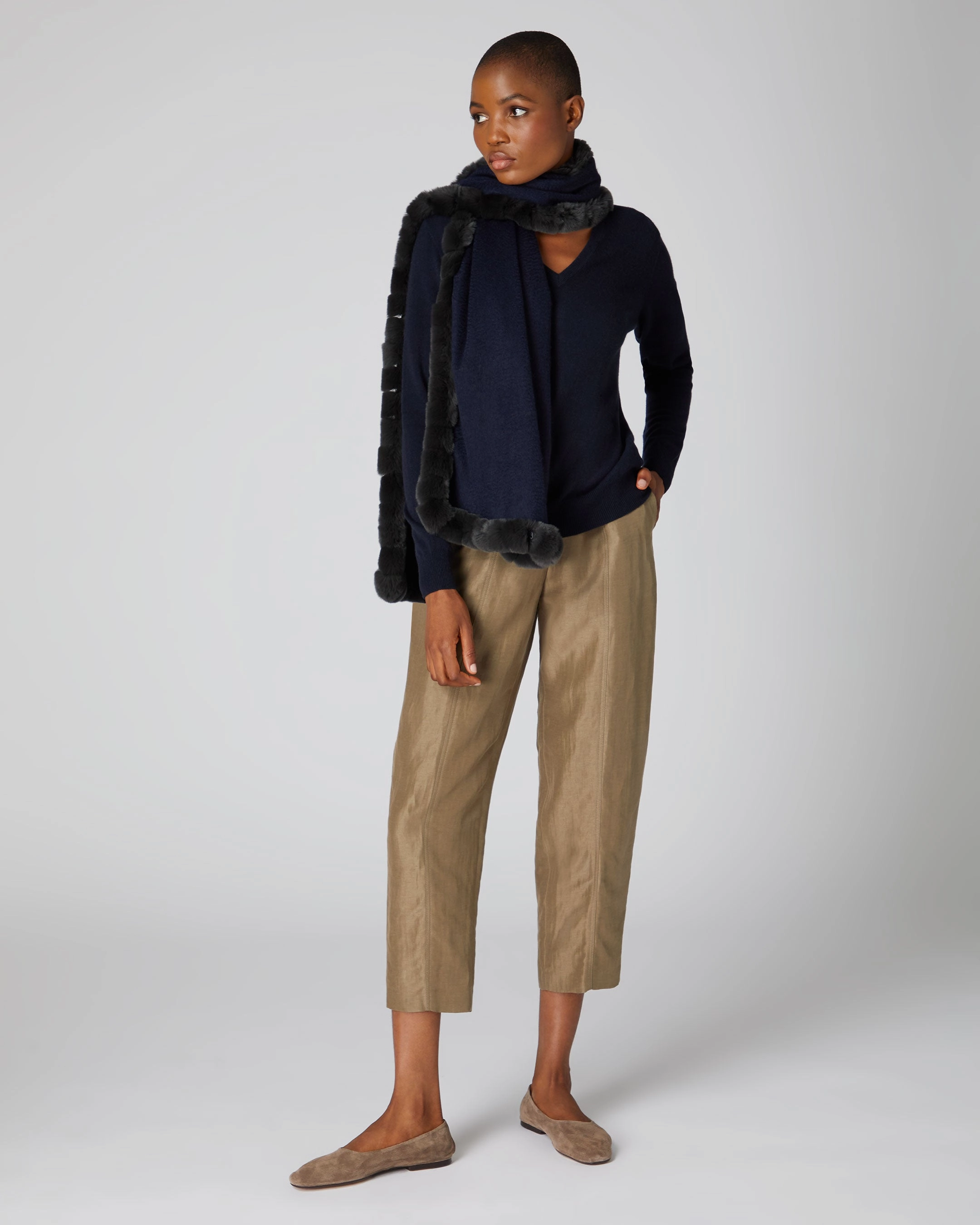 Women'S Phoebe V Neck Cashmere Jumper Navy Blue Shop Grab Offer Grab Your Deal Today