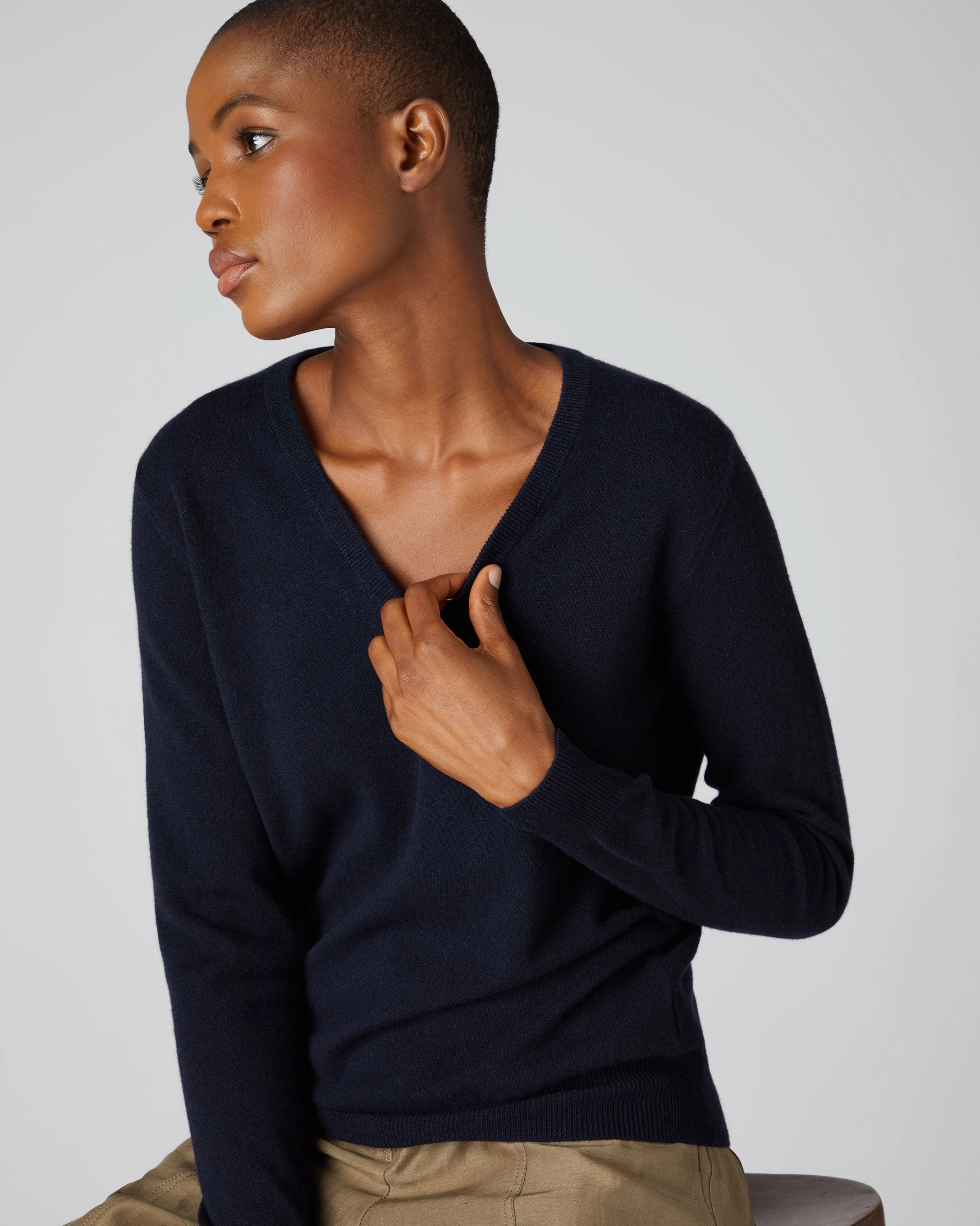 Exclusive Online Discount Best Price Today Women'S Phoebe V Neck Cashmere Jumper Navy Blue
