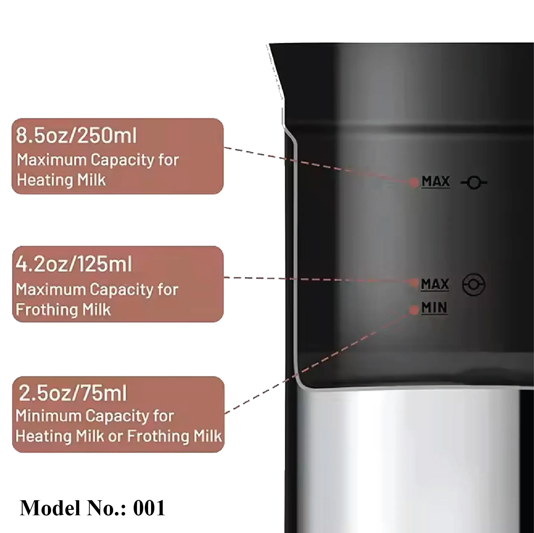 Primo Caf Milk Boiling Pot, Silver
