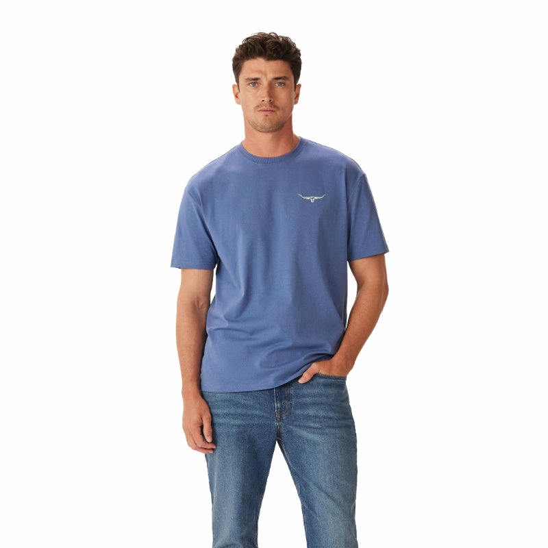 Best Seller Discount Todays Trending Deals R.M.Williams 1932 Mens T-Shirt - Bright Blue