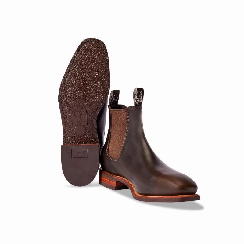 R.M.Williams Comfort Craftsman Mens Leather Boots - Dark Olive Big Clearance Event Mega Discount Event