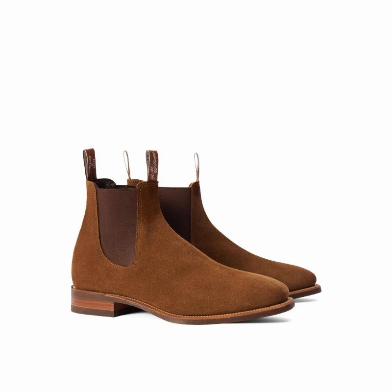 Price Drop Frenzy R.M.Williams Comfort Craftsman Mens Suede Boots - Dark Cedar