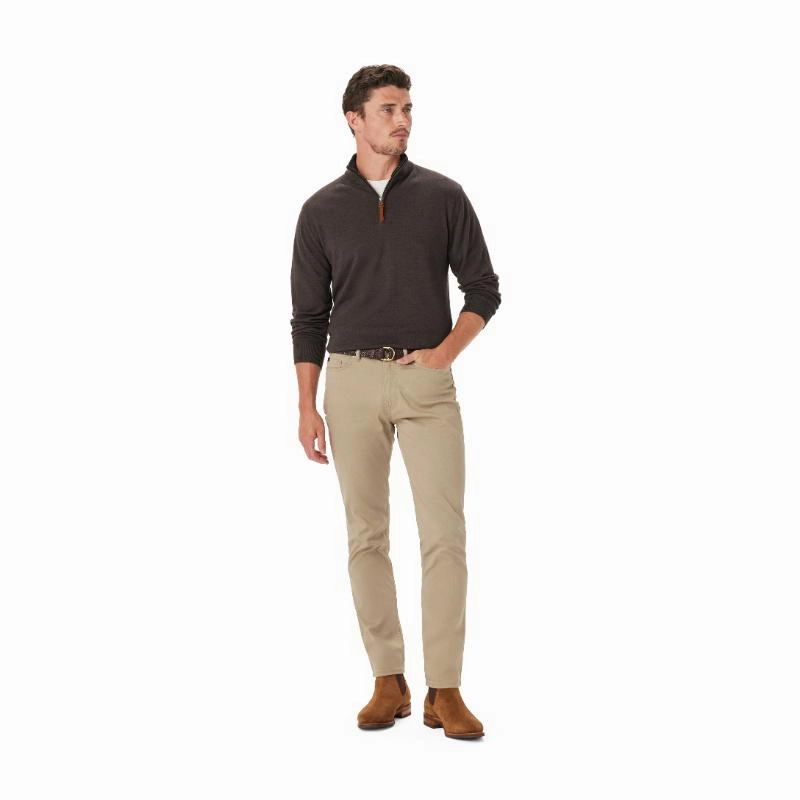 R.M.Williams Ernest Merino Knit 1/4 Zip Mens Sweater - Chestnut Weekend Specials Exclusive Hot Pick