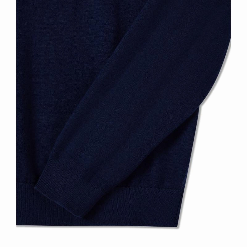 R.M.Williams Howe Mens Australian Extra Fine Merino Crew Neck Sweater - Navy Save Today Event