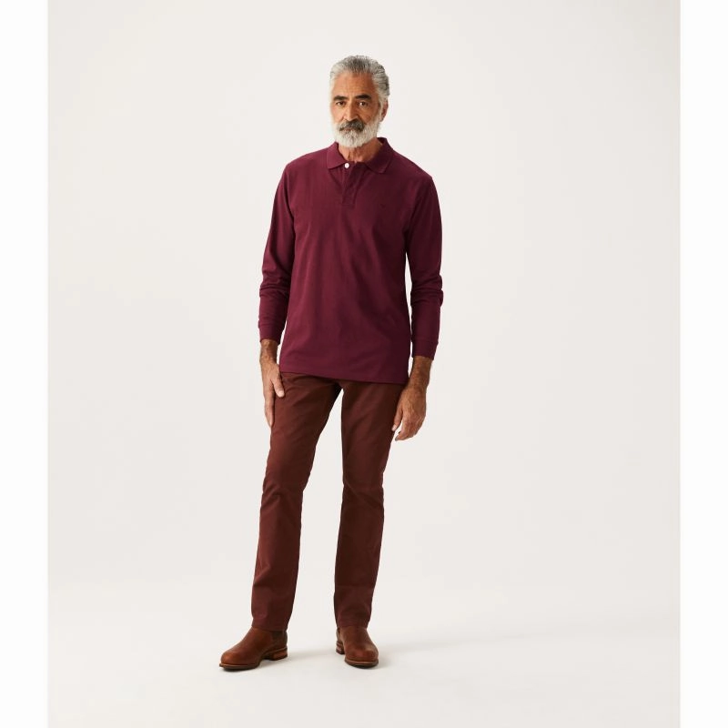R.M.Williams Kaniva Mens Rugby Shirt - Maroon Today Only Hot Pick