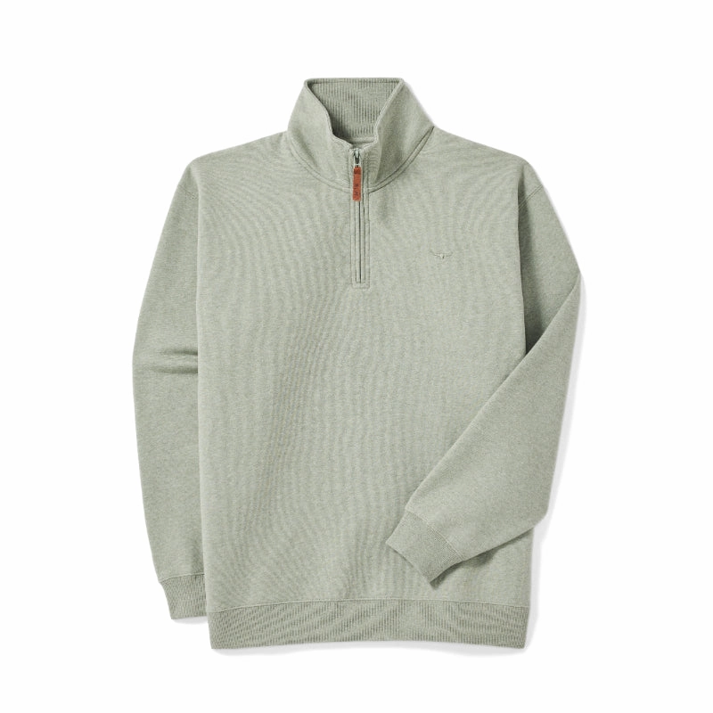 R.M.Williams Mulyungarie 1/4 Zip Mens Sweater - Green Marl Trending Now Offer Trending Offer Today