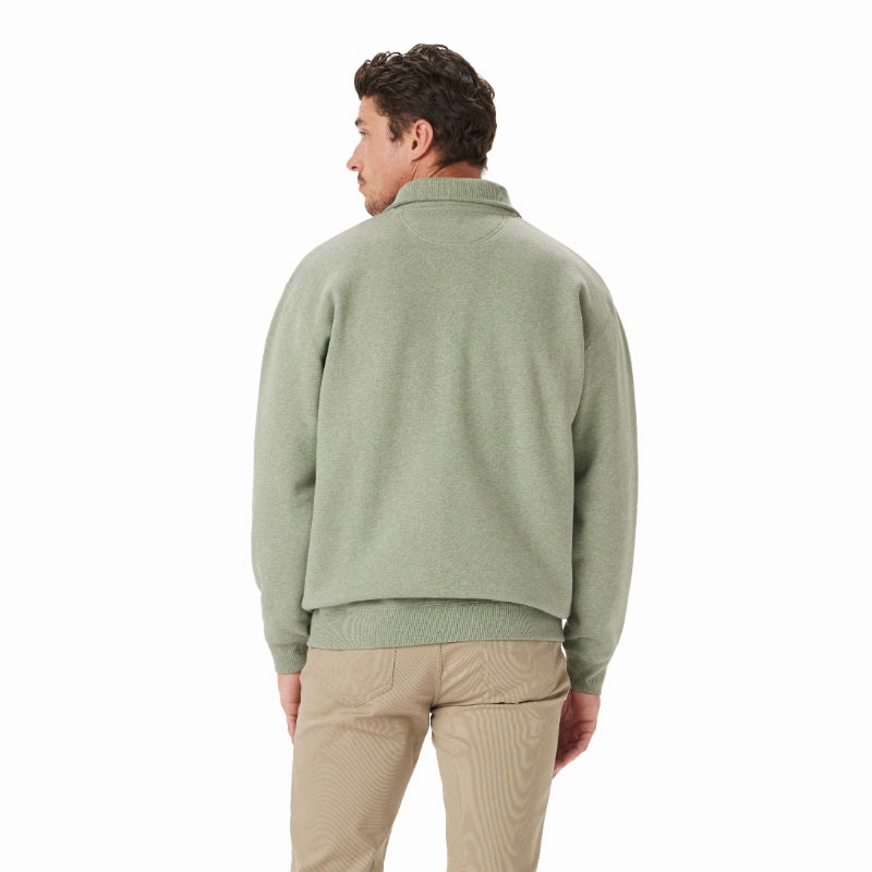 R.M.Williams Mulyungarie 1/4 Zip Mens Sweater - Green Marl Clearance Blowout Mega Sale Now