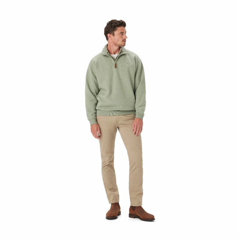 R.M.Williams Mulyungarie 1/4 Zip Mens Sweater - Green Marl Today Only Discount Todays Best Deal