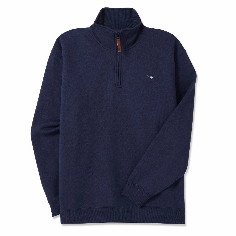Hot Pick Online R.M.Williams Mulyungarie 1/4 Zip Mens Sweater - Navy Blue Marl
