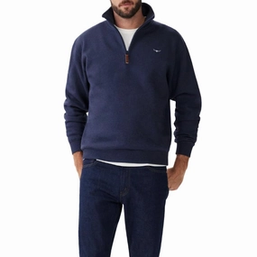 R.M.Williams Mulyungarie 1/4 Zip Mens Sweater - Navy Blue Marl Trending Hot Picks Grab Your Hot Pick