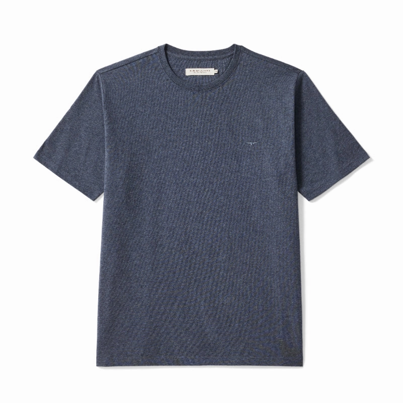 R.M.Williams Parson Mens T-Shirt - Dark Blue Marl Trending Hot Picks Todays Special Savings