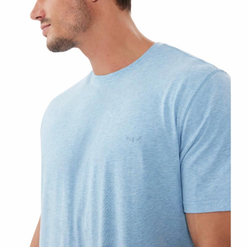 R.M.Williams Parson Mens T-Shirt - Sky Blue Mega Savings Now