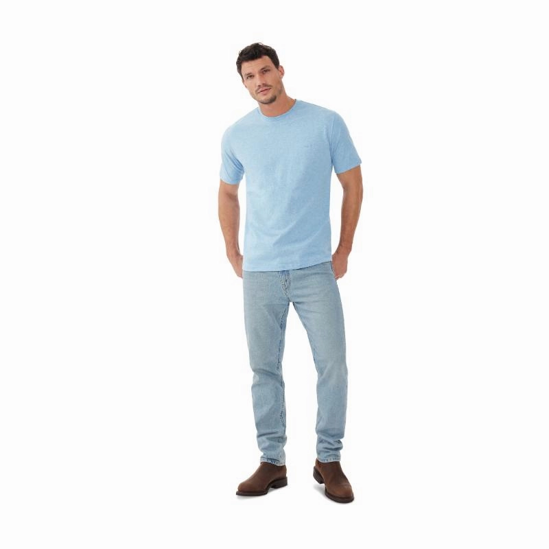 Clearance Blowout Mega Discount Event R.M.Williams Parson Mens T-Shirt - Sky Blue