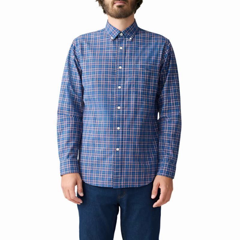R.M.Williams Regular Button Down Collar Mens Shirt - Indigo Instant Deal Today