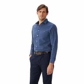 R.M.Williams Regular Mens Shirt - Navy Trending Now Discount Online Exclusive Offer