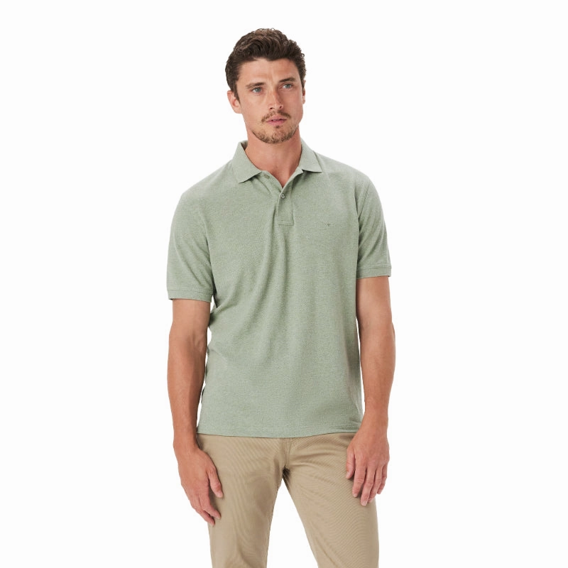 R.M.Williams Rod Mens Polo Shirt - Green Marl Grab It Fast Save Today Event