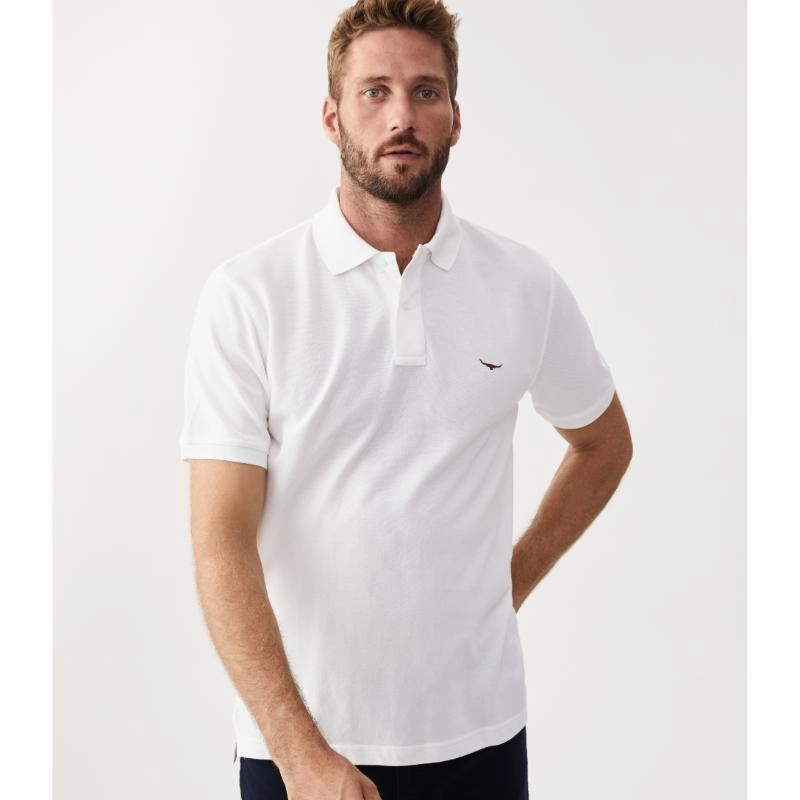 Shop Save Big Shop Grab Now R.M.Williams Rod Mens Polo Shirt - White