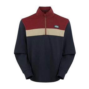 Ridgeline Backslider 1/4 Zip Rugby Sweatshirt - Navy Multi Limited Time Discount Limited Stock Deals