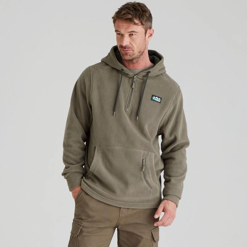 Ridgeline Ballistic Mens Fleece Hoodie - Smokey Olive Weekend Flash Offer