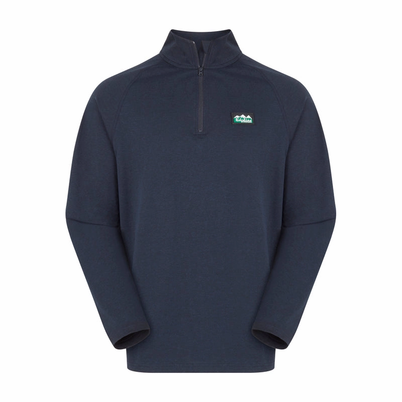 Ridgeline Baseline 1/4 Zip Pull On Mens Top - Navy Marl Limited Time Steal