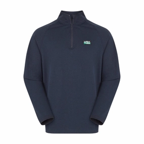 Ridgeline Baseline 1/4 Zip Pull On Mens Top - Navy Marl Limited Time Steal