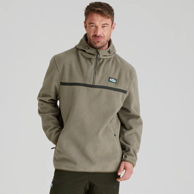 Ridgeline Kodiak Mens Windproof Fleece Smock - Smokey Olive Todays Hot Savings