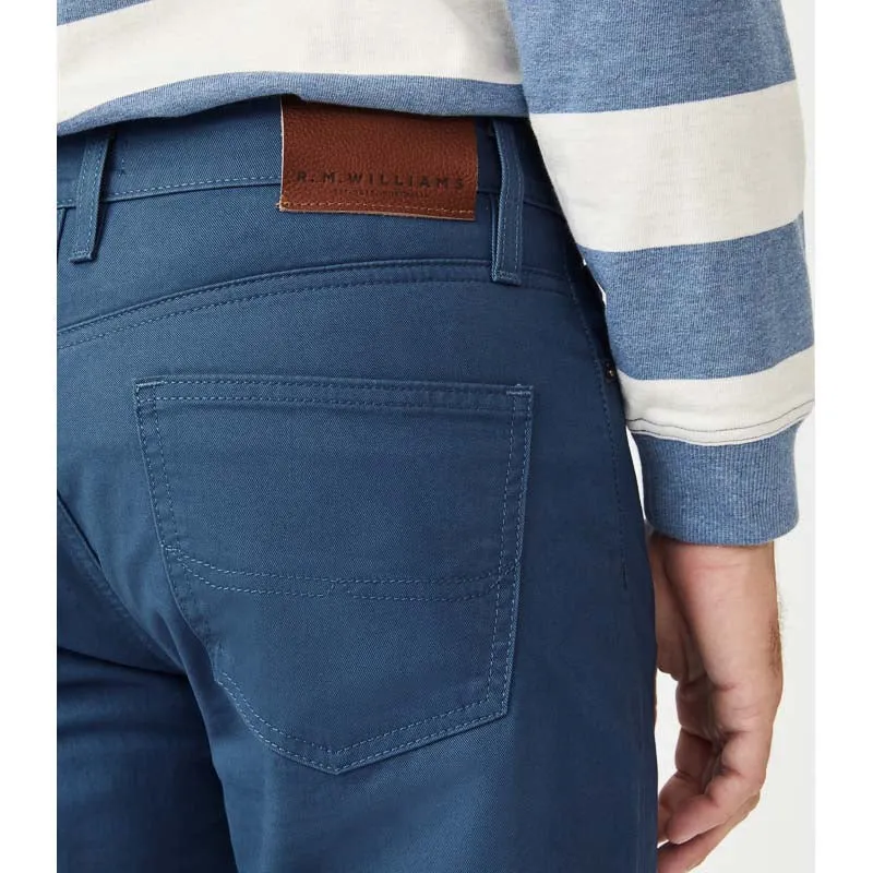 R.M.Williams Loxton Drill Mens Jeans - Mid Blue Limited Stock Deals