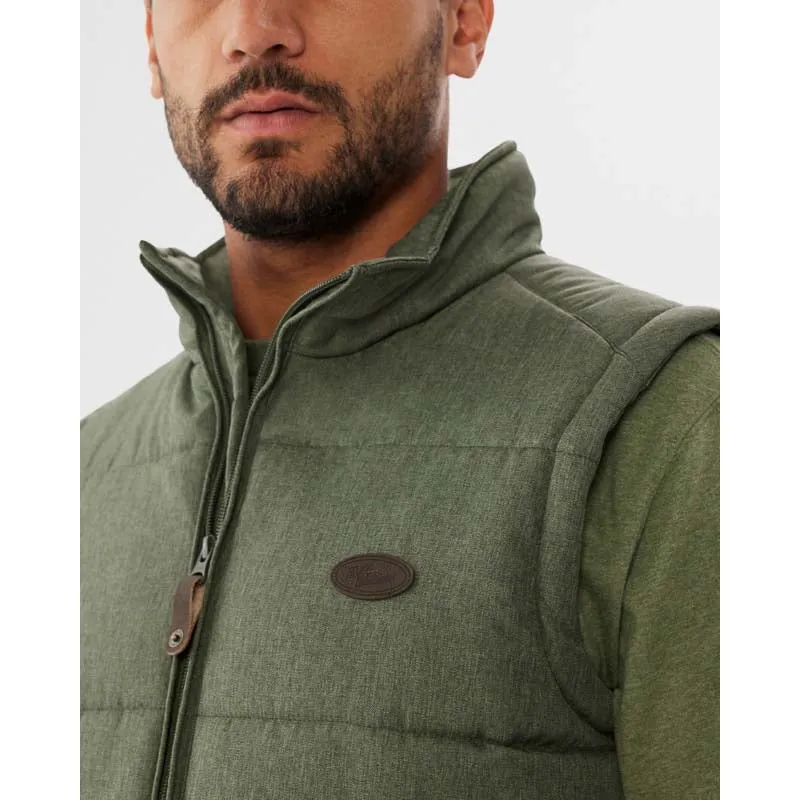R.M.Williams Patterson Creek Mens Vest - Green Marle Limited Time Sale