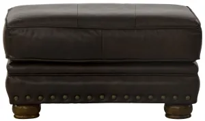 Roberto - Leather Ottoman - Cocoa