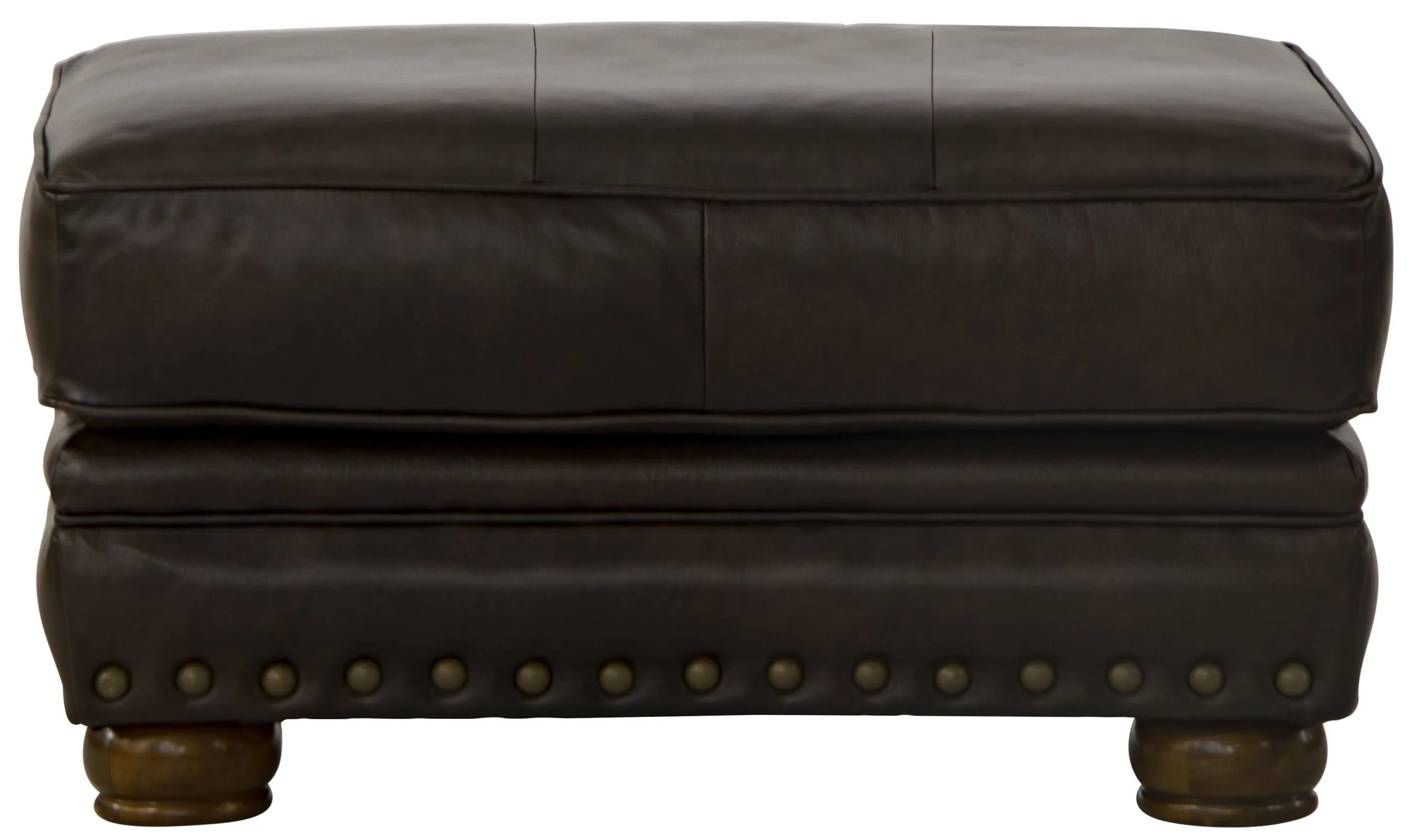 Roberto - Leather Ottoman - Cocoa