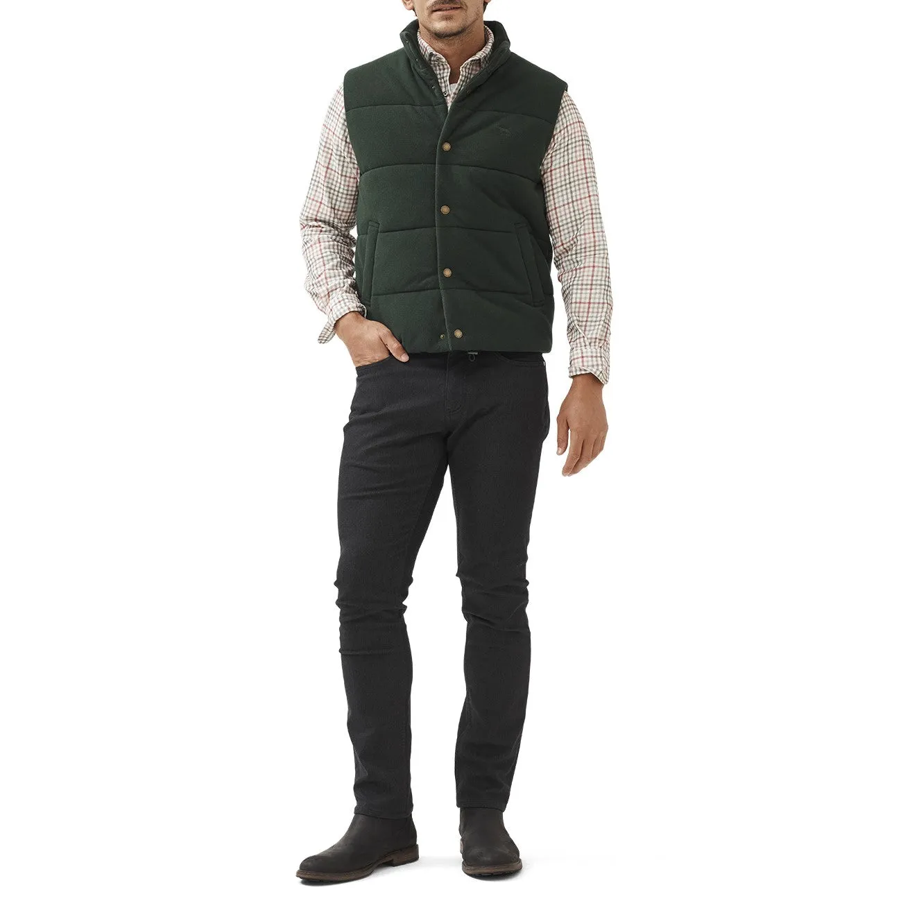 Big Savings Alert Shop Save Big Rodd & Gunn Lake Ferry Mens Gilet - Forest