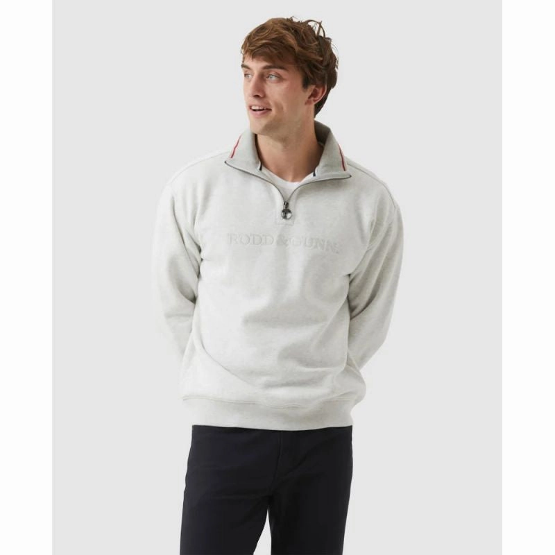 Special Savings Today Mega Hot Offer Rodd & Gunn Alford Forest Mens 1/4 Zip Jumper  - Ice Grey Marle