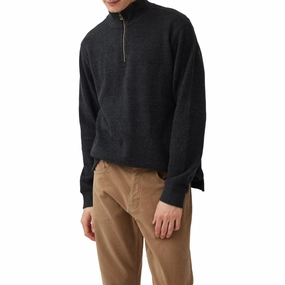 Special Price Today Limited Time Discount Rodd & Gunn Alton Avenue Mens 1/4 Zip Jumper - Asphalt