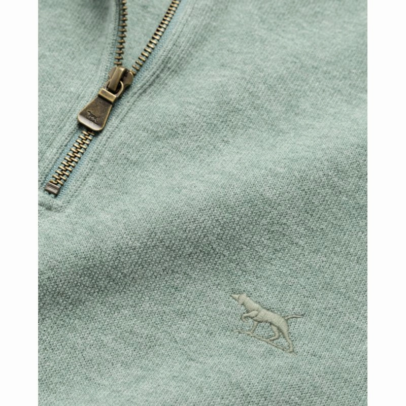 Gift Sale Event Shop Todays Picks Rodd & Gunn Alton Avenue Mens 1/4 Zip Jumper - Sage