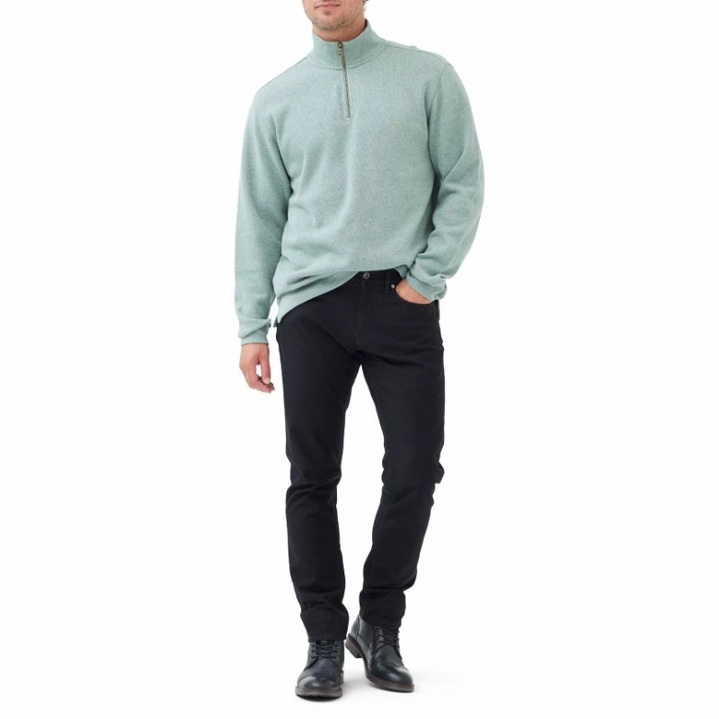 Rodd & Gunn Alton Avenue Mens 1/4 Zip Jumper - Sage Price Drop Today