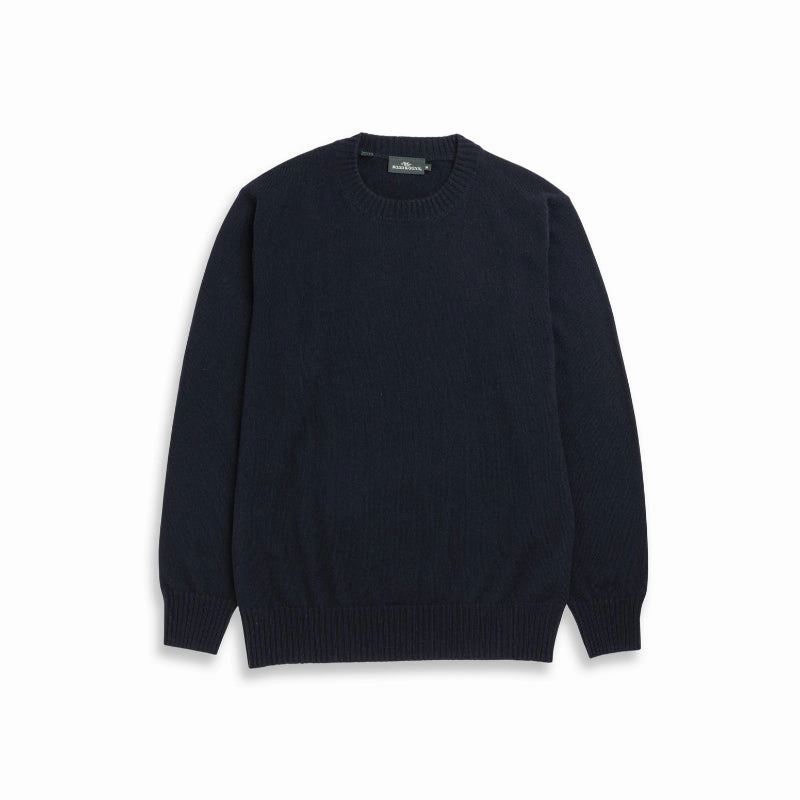 Rodd & Gunn Christchurch Merino Cashmere Crew Neck Mens Jumper - Deep Ocean Dont Miss These Savings