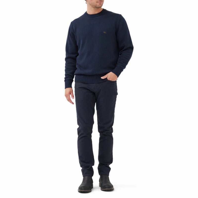 Rodd & Gunn Crew Neck Gunn Mens Jumper - Sapphire Dont Miss This Deal Mega Discount Event