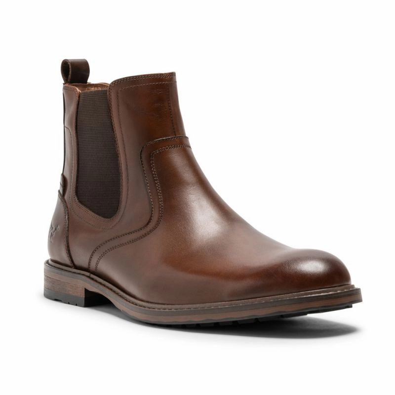 Hot Clearance Now Rodd & Gunn Dargaville Leather Mens Chelsea Boot - Amaretto