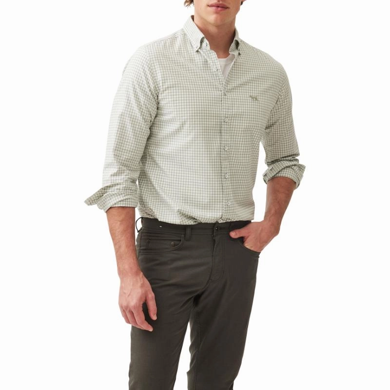 Rodd & Gunn Gunn Check Oxford Mens Sports Fit Shirt - Dusty Hot Discount Deal