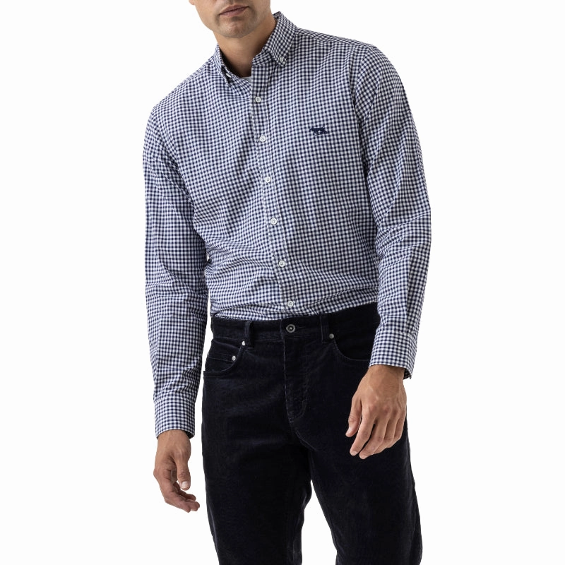 Rodd & Gunn Gunn Check Oxford Mens Sports Fit Shirt - Snow Todays Hot Pick Hot Offer Inside