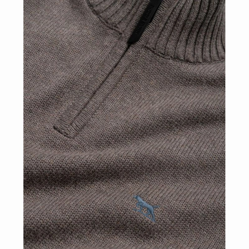 Rodd & Gunn Merrick Bay Mens 1/4 Zip Jumper - Almond Clearance Event Alert