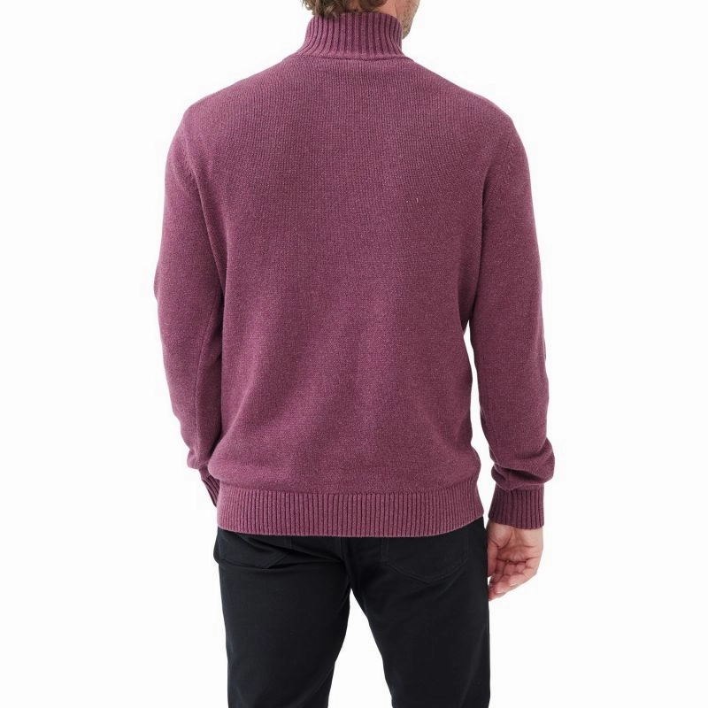 Daily Clearance Deal Gift Sale Event Rodd & Gunn Merrick Bay Mens 1/4 Zip Jumper - Cranberry