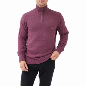 Rodd & Gunn Merrick Bay Mens 1/4 Zip Jumper - Cranberry MustHave Gift Ideas Trending Hot Deal