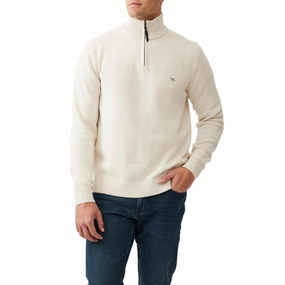 Rodd & Gunn Merrick Bay Mens 1/4 Zip Jumper - Oat Weekend Specials Dont Miss This Steal