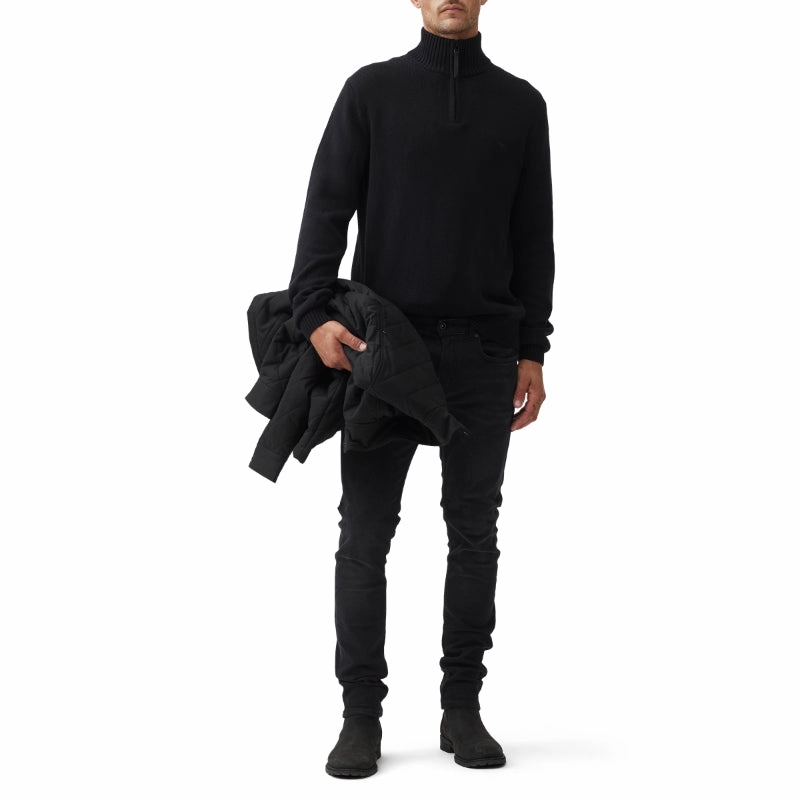 Clearance Sale Limited Time Steal Rodd & Gunn Merrick Bay Mens 1/4 Zip Jumper - Onyx