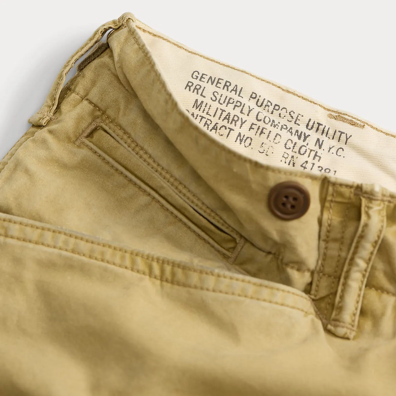 Rrl By Ralph Lauren Ranger Poplin Cargo Trouser Faded Khaki Shop Grab Savings